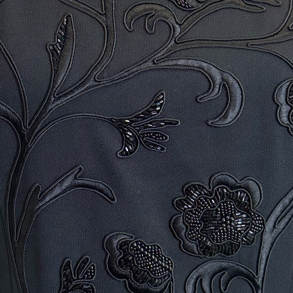 Lillie Rubin Vintage Black Beaded Formal Evening Gown Maxi Dress Size Medium - Picture 6 of 6